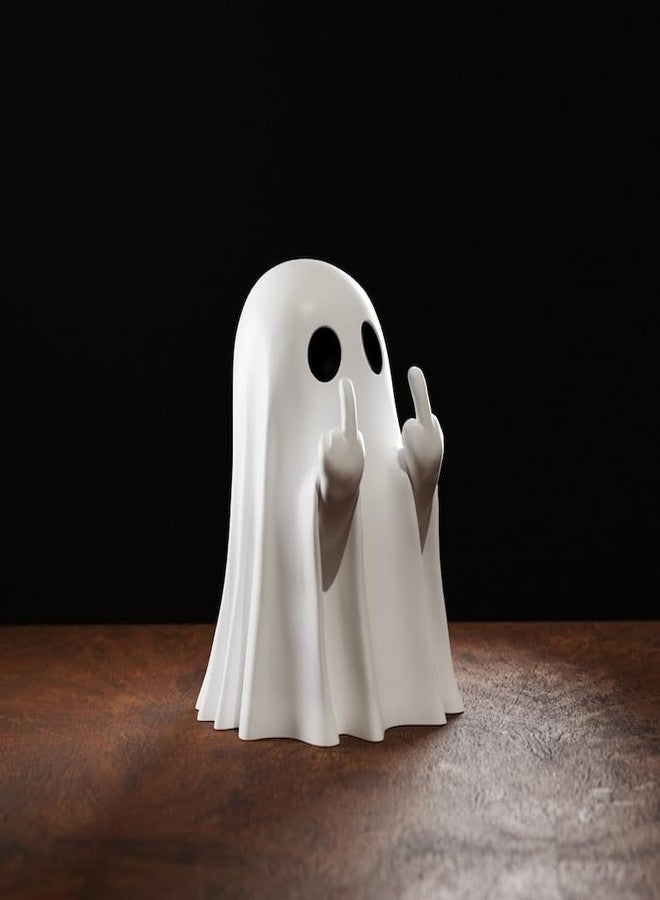 Sanmtang Latest Unfriendly Ghost 3D Printed Middle Finger: Cute Ghosts Statue Small Scary Figurines Halloween Sculpture Statue Farmhouse Tiered Tray Decor Spooky Home Decorations - Image 1